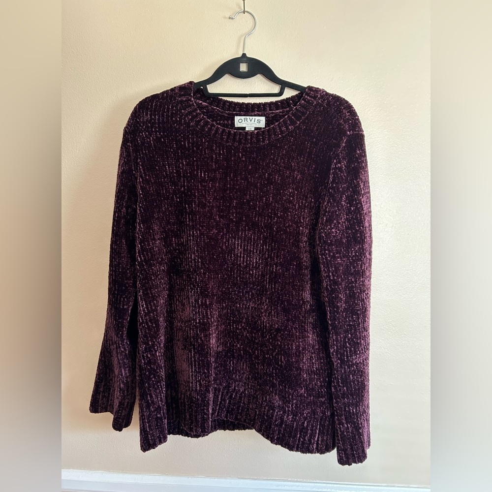 Orvis burgundy/purple/Maroon velvet sweater, Women’s L